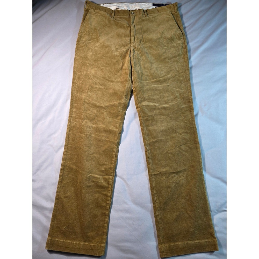 Polo Ralph Lauren Corduroy Pants Men 40x36 Tan Classic Fit Stretch Trousers NWOT